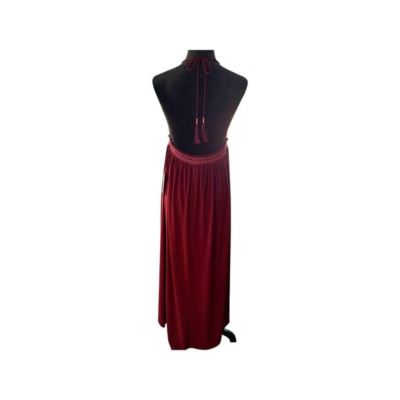 Express dress burgundy, pinks, halter, maxi dress, elastic front elastic back - Picture 4 of 6